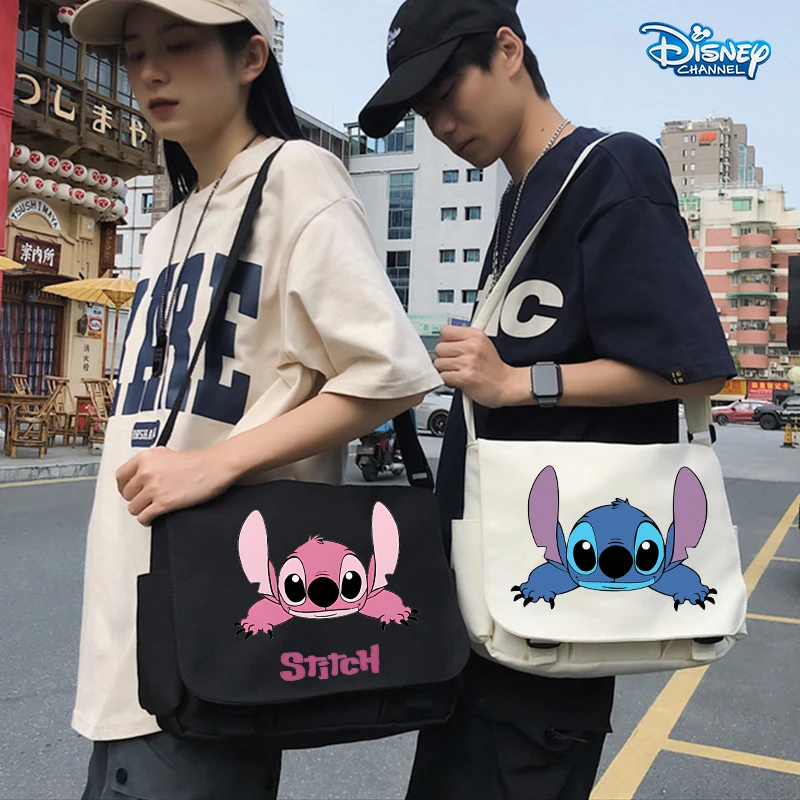 

Disney Stitch Boy Girl Shoulder Bag Korean Edition Trendy Crossbody Bags High-capacity Storage Bag Anime Canvas Bag Handbag Gift