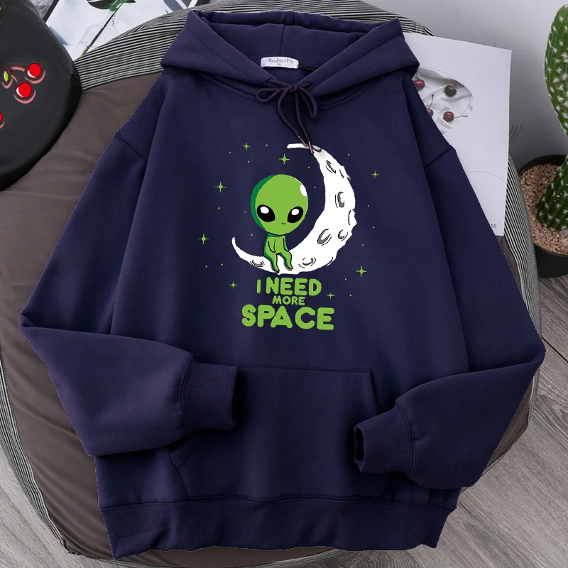 

Lovely Moon Alien Letters Printing Mens Hoodie Sweatshirt Casual Harajuku Hoodies Warm Pullover Men Autumn Fleece Streetwear