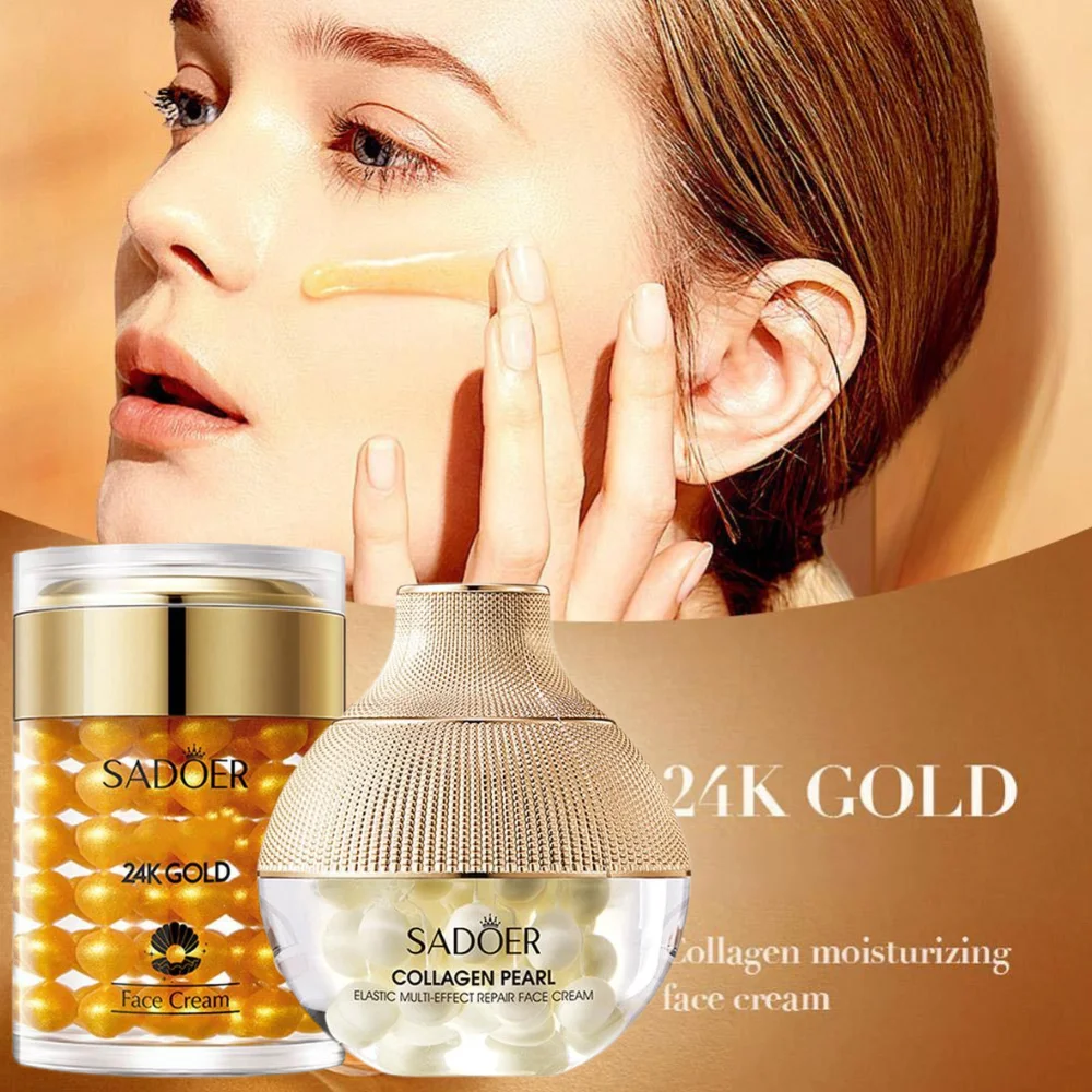 SADOER 24K Golden Pearl Collagen Moisturizing Cream Facial Care Hydrating Skin Rejuvenation Brightening Skin Care Cosmetic