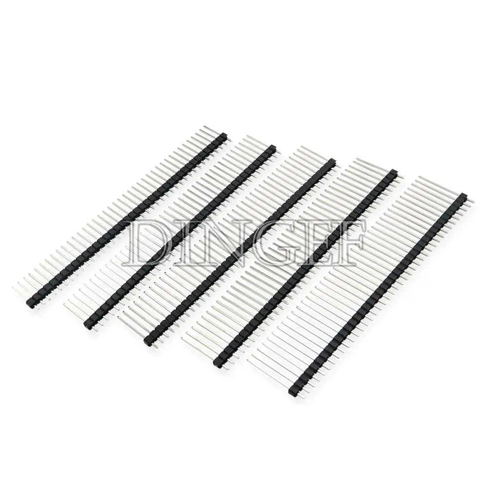 5 SZTUK 40PIN 2,54 mm Jednorzędowe/dwurzędowe złącze męskie Płytka PCB Nagłówek pinowy Długi 15MM 17MM 19MM 21MM 23MM 25MM Pasek Pinheader 40P