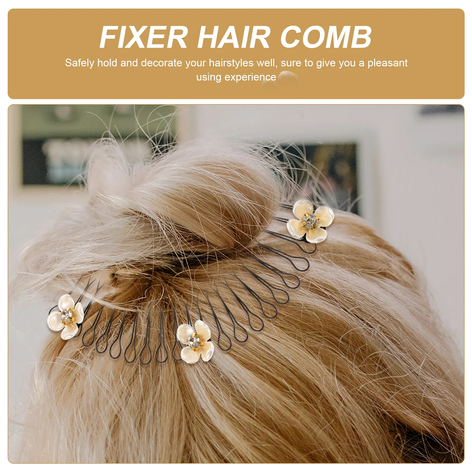 

3 Pcs Finishing Fixer Comb Lightweight Easy Curly Thick Hair U Shape Accessories Plastic Pins Bridesmaid Wedding Hair Clip