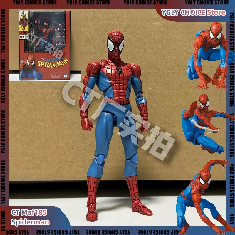 CT Toys Maf185 Spiderman Action Figure KO Spider Man Classic Costume Figures Marvel Mafex 185 Peter Parker Figurine Model Gift