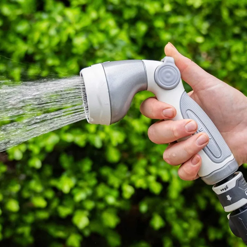 Garden Hose Reel Retractable Hi-Flow x 100ft Wall Mounted Hose Reel Automatic Rewind, Any Length Lock with 9 Patterns Spray