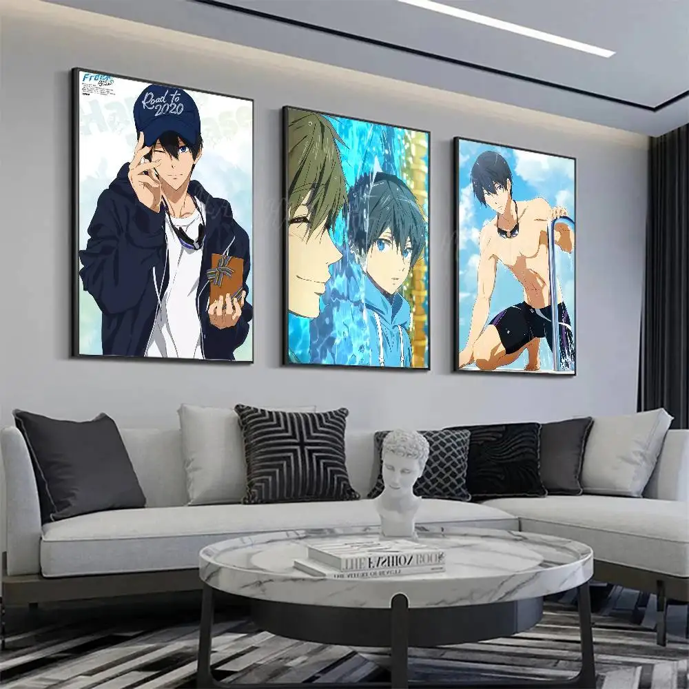 Haruka Nanase Anime Free E-Eternal S-Summer Posters Living Room Bar Cafe Quality Canvas Vintage Style Comics Painting Art Home