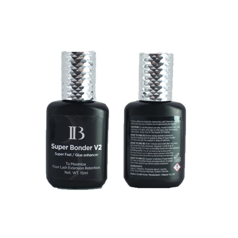 Agente de fijación de imprimación líquida transparente de 15ml para extensiones de pestañas, adhesivo IB Super Bonder V2, potenciador de pegamento,