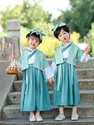 Children's Hanfu, traditional Chinese clothing, elementary school students, and elementary school students. Chinese style