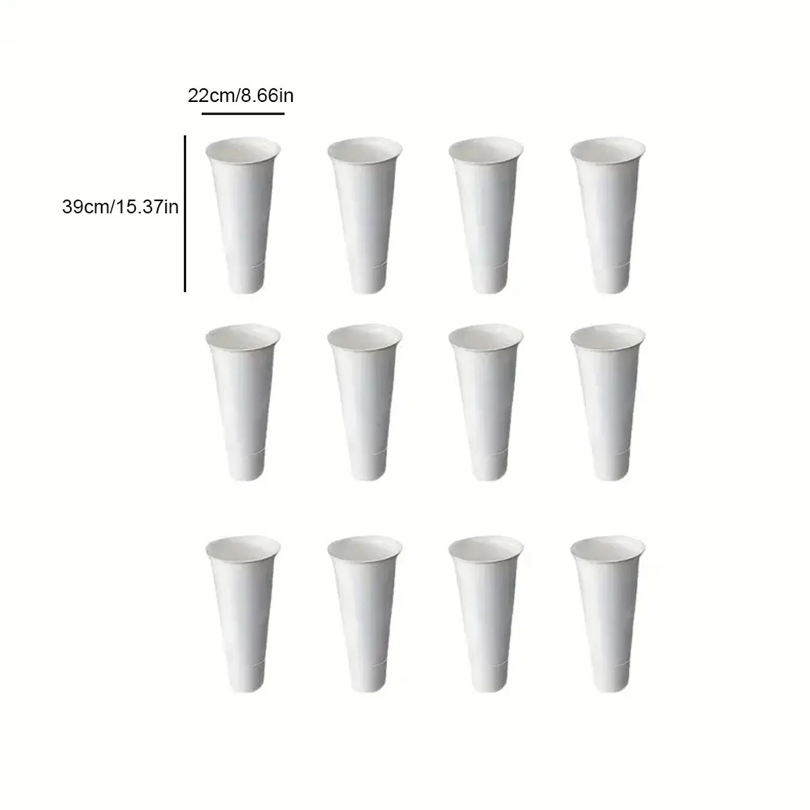 

12 PCS Flower Display Stand Buckets Large Capacity Plastic Plant Stand Tapered Buckets Tapered Buckets for Balcony Garden