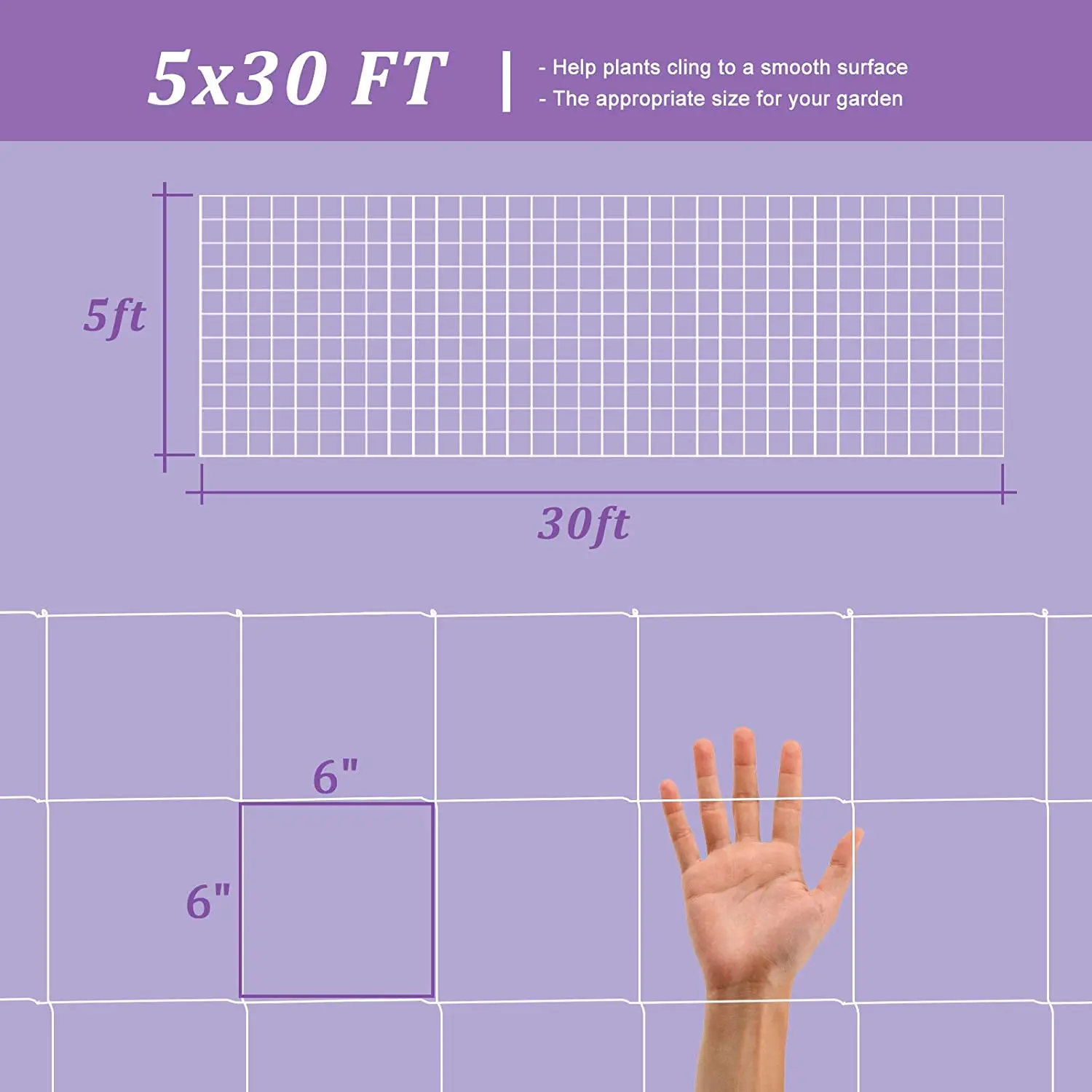 

2Pcs 5 X 30 Feet Plant Trellis Netting With 164 Feet Twist Tie, Polyester Plant Support Vine Climbing Outdoor Growth Net-A83Z