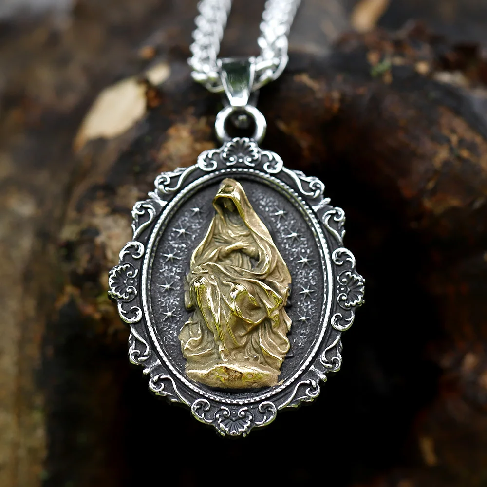 2023 new Men Stainless Steel virgin mary Pendant Necklaces Fashion Jewelry Creativity Chains Gifts religious free shipping