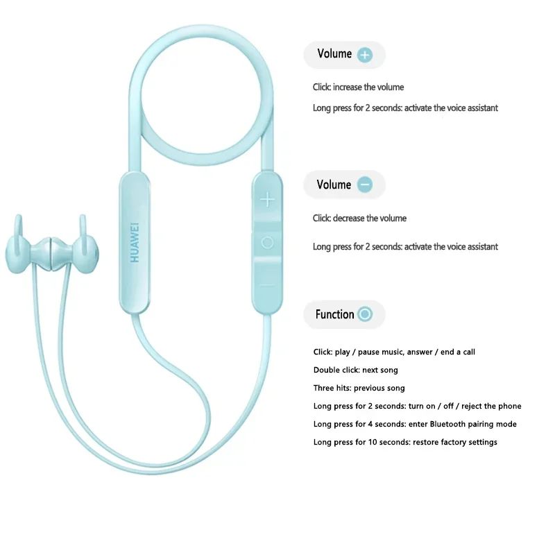 Huawei Freelace Lite Wireless Bluetooth Earphone Original Earbuds Sport Noise Reduction Headphone In-ear Earphone Headset