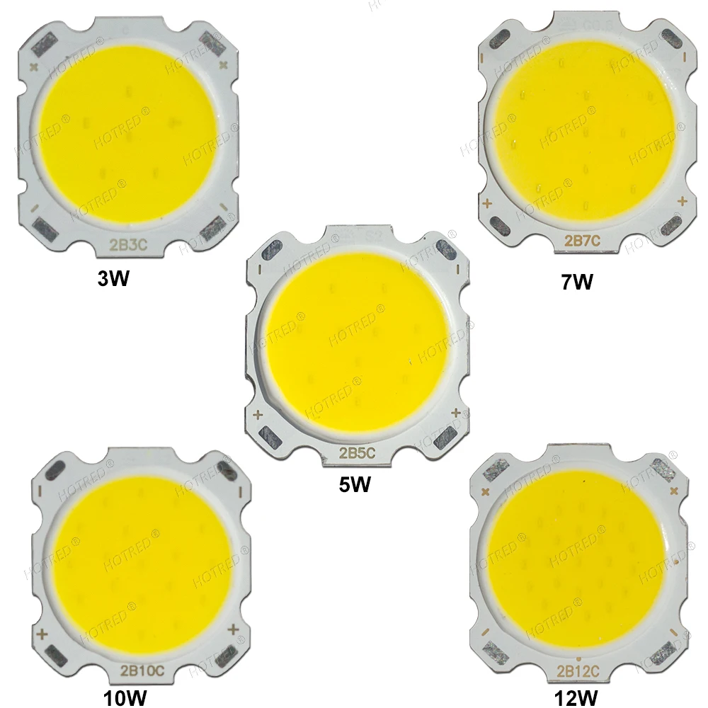 10pcs 28mm Round COB 3W 5W 7W 10W 12W Chip On Board LED Light Source Warm Nature Cold White for Spotlight Downlight Inside 20mm