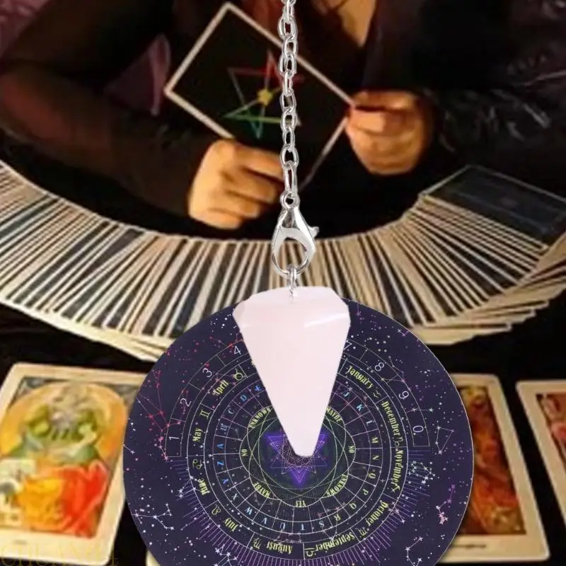 

A1A2 Witchcraft Wiccan Altar Supply Metal Dowsing Rod Set Divination Mat Carve Divination Tool for Spiritual Guidance