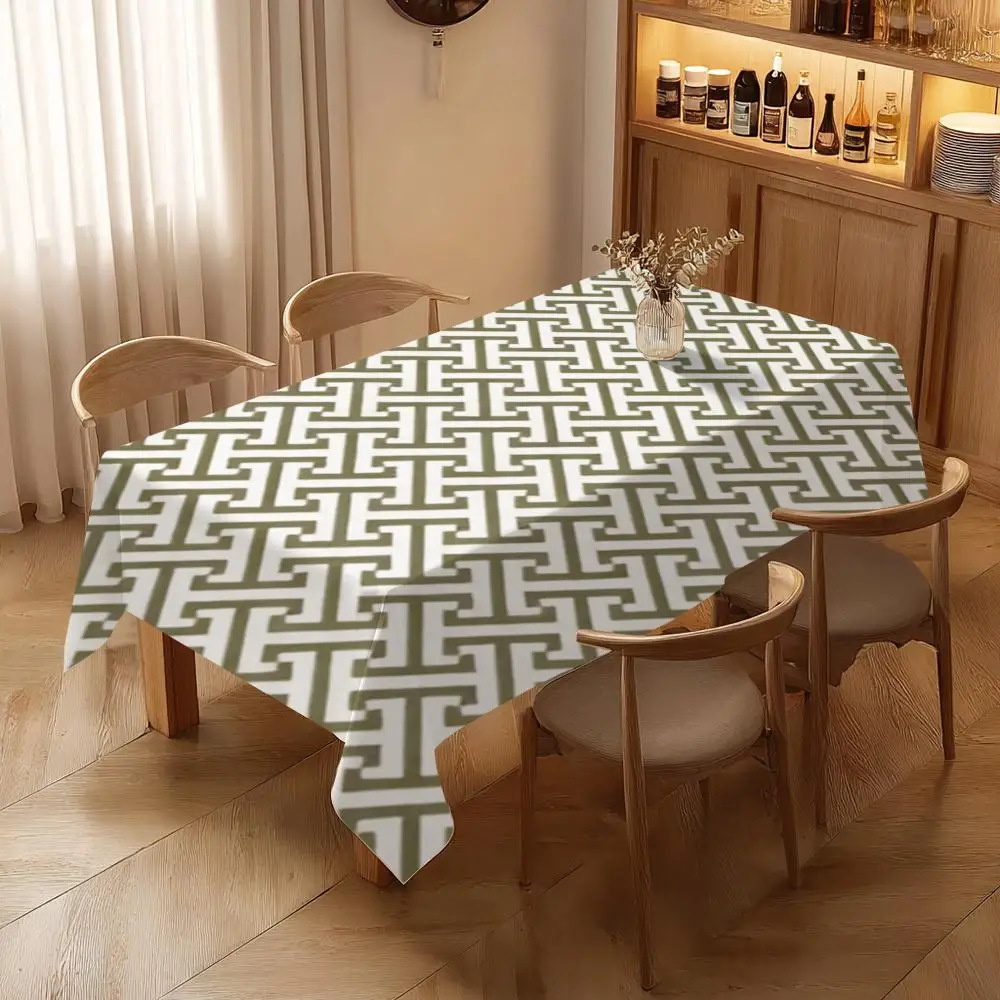 Geometric Trapezoid Combination Table Cloth Home Party Picnic Dining Room Kitchen Desktop Dust-proof Decorative Table