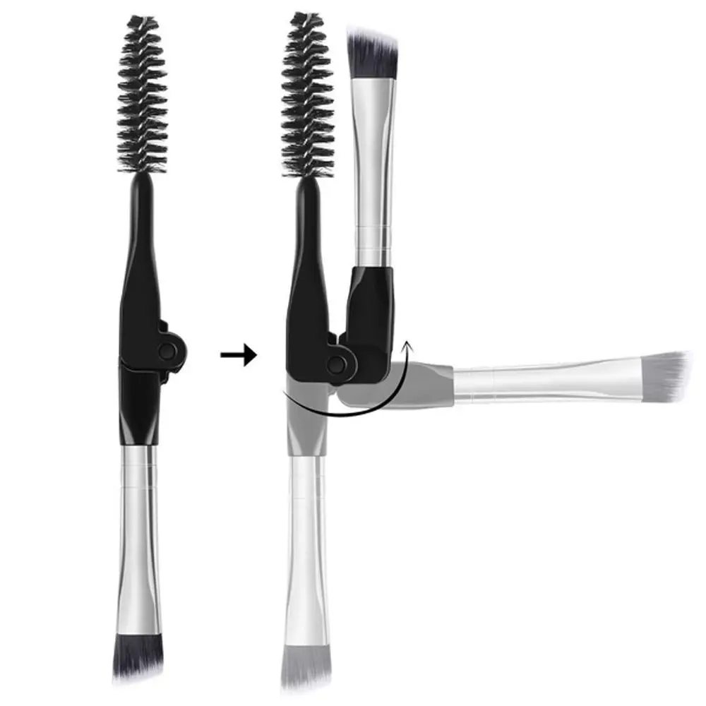 EyebloggBrush et Spoolie Brush, Pliable, Duo, Angle, Applicateur de mascara, Mathiateur de cils, Eyebloguing, Toilettage, Outil de maquillage