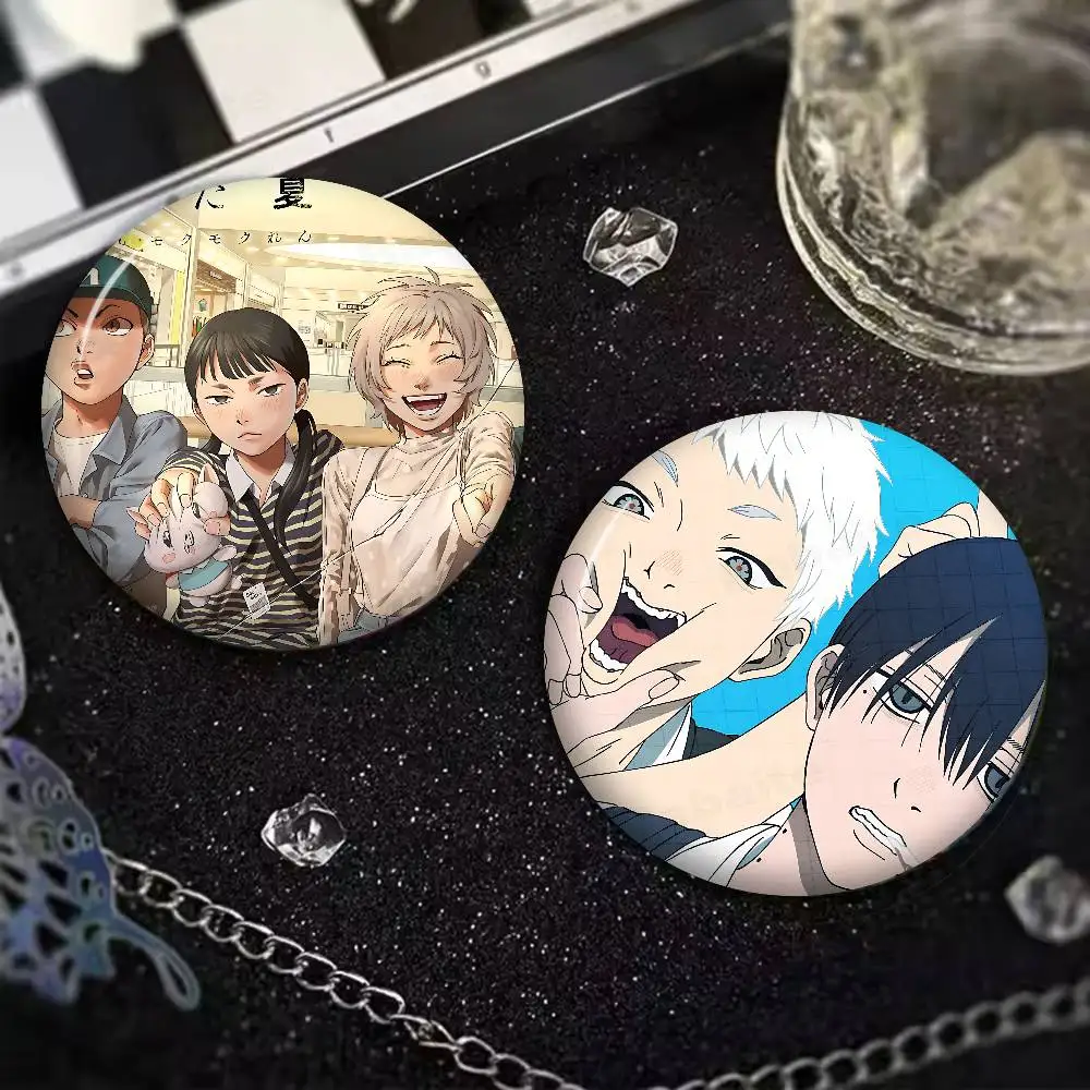 Popular Anime The S-Summer Hikaru Died Round Button Pins Slogan Creative Brooches Backpack Clothes Decoration Fashion Gifts