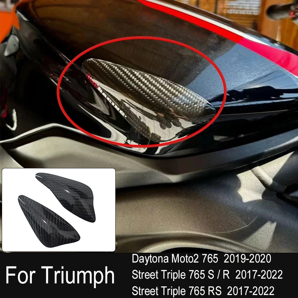 

Motorcycle carbon fiber fuel tank corner protection slip fast For Triumph Daytona Moto2 765 / Street Triple 765 S R RS 2017-2022