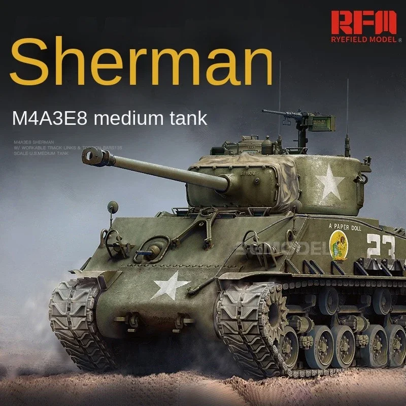 

Ryefield model DIY military assembly tank model kit RM-5028 1/35 US Medium Tank M4A3E8 Sherman