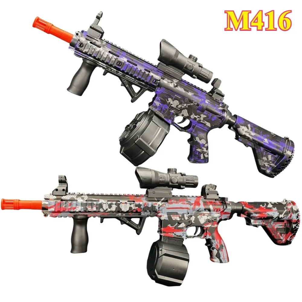 M416 전동 볼 블라스터 장난감 총 고속 야외 사격 게임 완전 자동 물총 완벽한 어린이 선물