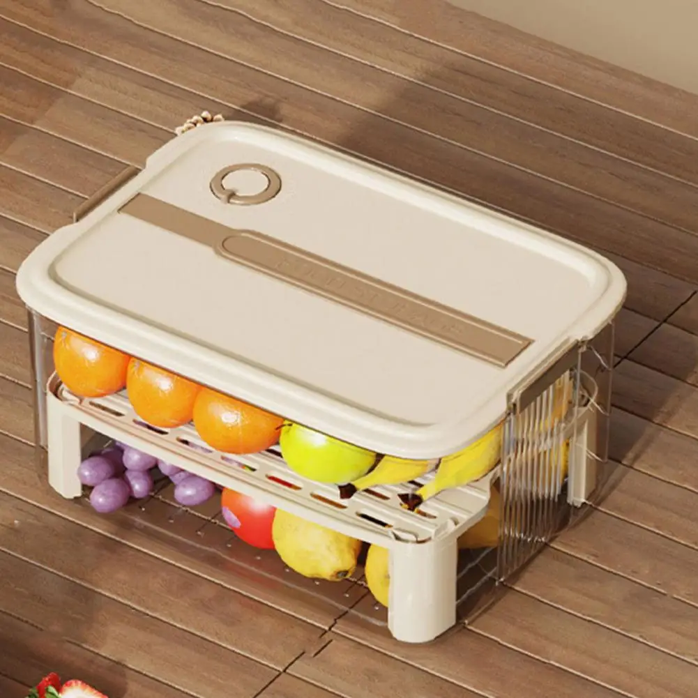 

Fruit Storage Container Capacity Refrigerator Fruit Vegetable Storage Container with Handle Leak-proof Dishwasher for Kitchen