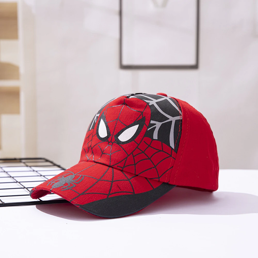 Spiderman Baseball Cap 2-8 Year Kids Hip Hop Street Snapback Cartoon Children Travel Sun Hat Spider Man Accessories Holiday Gift