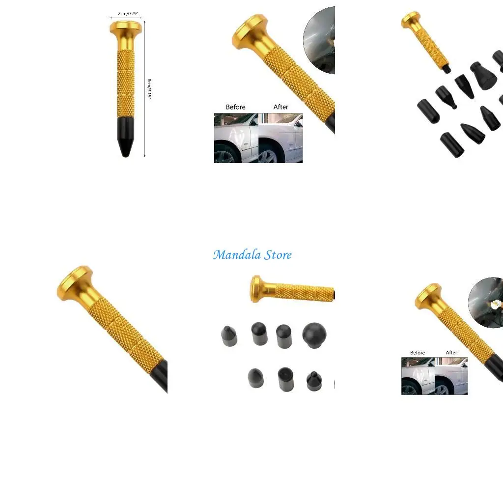 

U2JC 9 in 1 Car Body PaintlessDent Removal Tools with Down for Head Tap Down Tools Set Dent Repair Manual Repair To