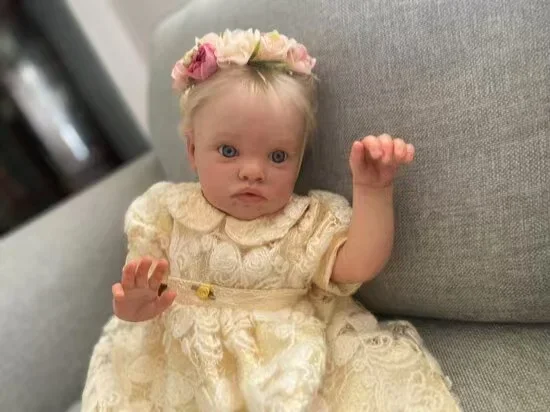 SINO-BB Customized Limited Supply 22inch Reborn Baby Chantal With Hand-Rooted Hair Already Finished Doll With Different Dress