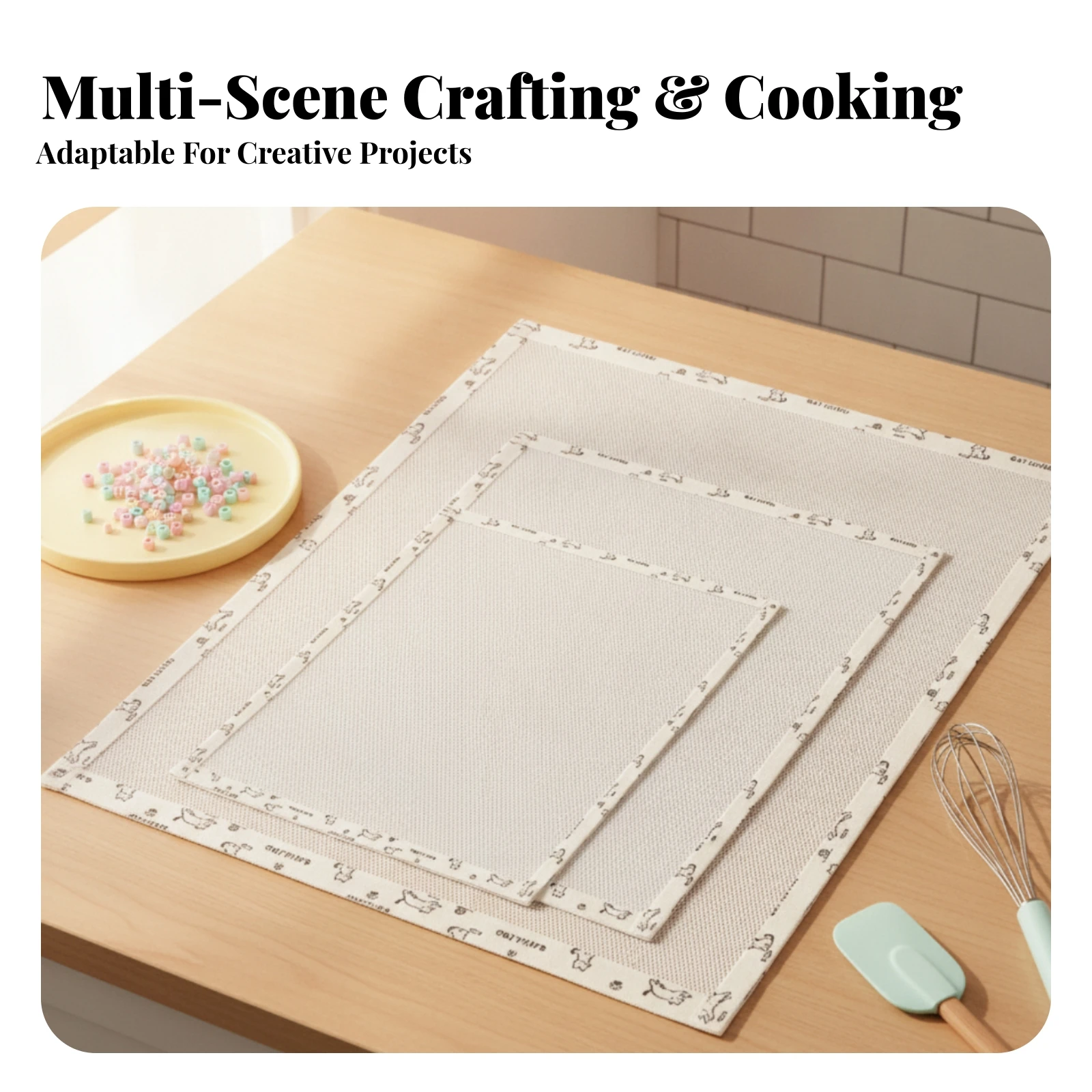3-pieces-non-stick-baking-cloth-heat-resistant-cat-baking-sheet-reusable-oven-mat