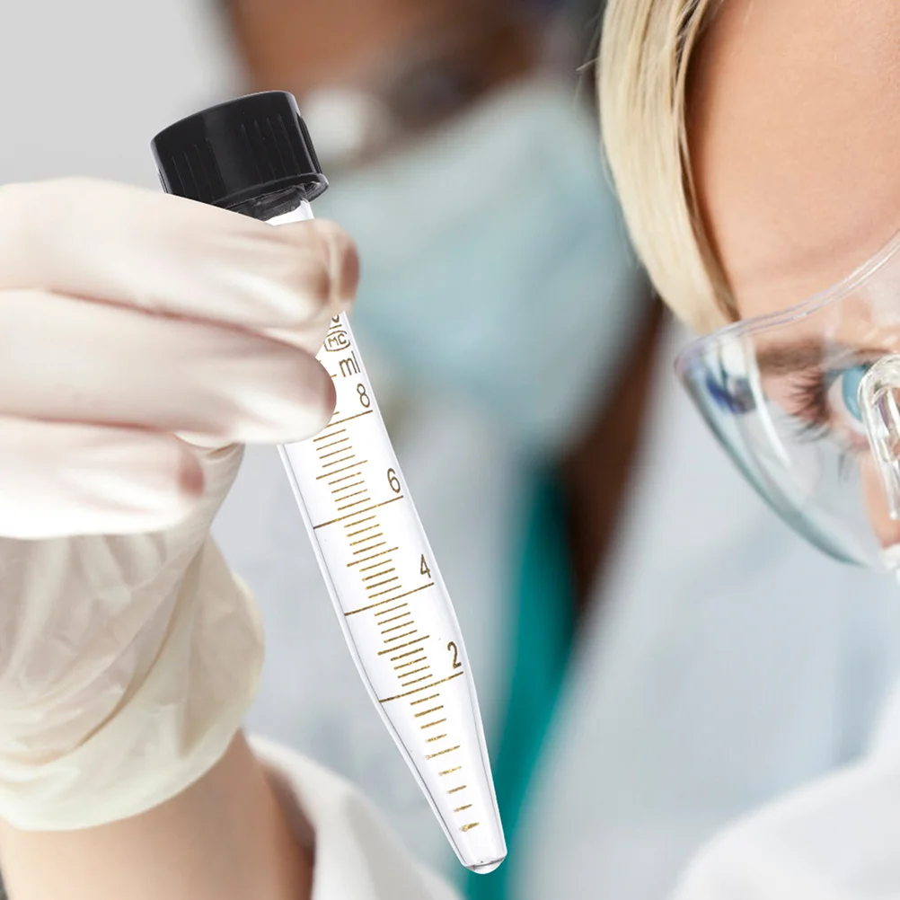 4Pcs Transparent Tubes 10ml Spiral Graduated Laboratory Test Tubes Leak Resistant Cover Liquid Storage Vials