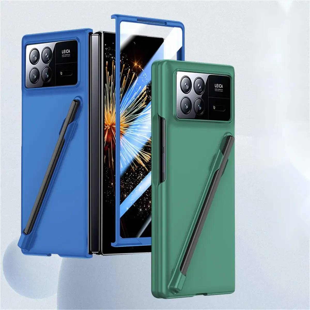 

Matte Solid Color PC Phone Case For XiaoMi Mix Fold 3 Hard Shell Protection Shockproof Glass Film Protector Pen MixFold3 Cover