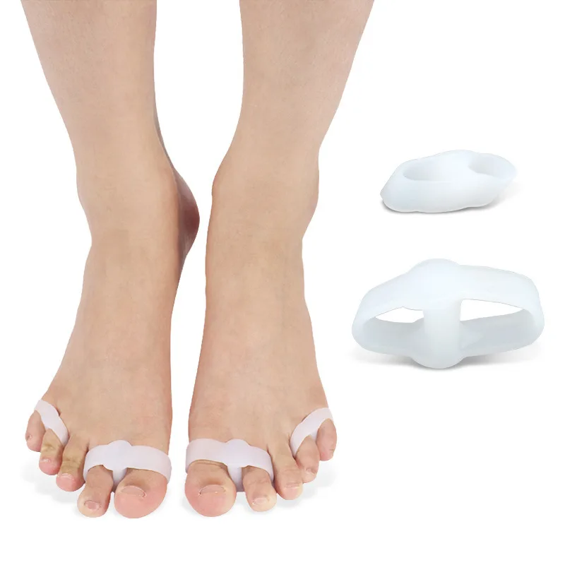 Mathiateur de Doigts en Silicone Souple pour Hallux Valgus, 2 Trous, Entretoises Orth4WD, Marteau de oral auchement d'Oignon, Ration de Pied, 2 Pièces = 1 Paire