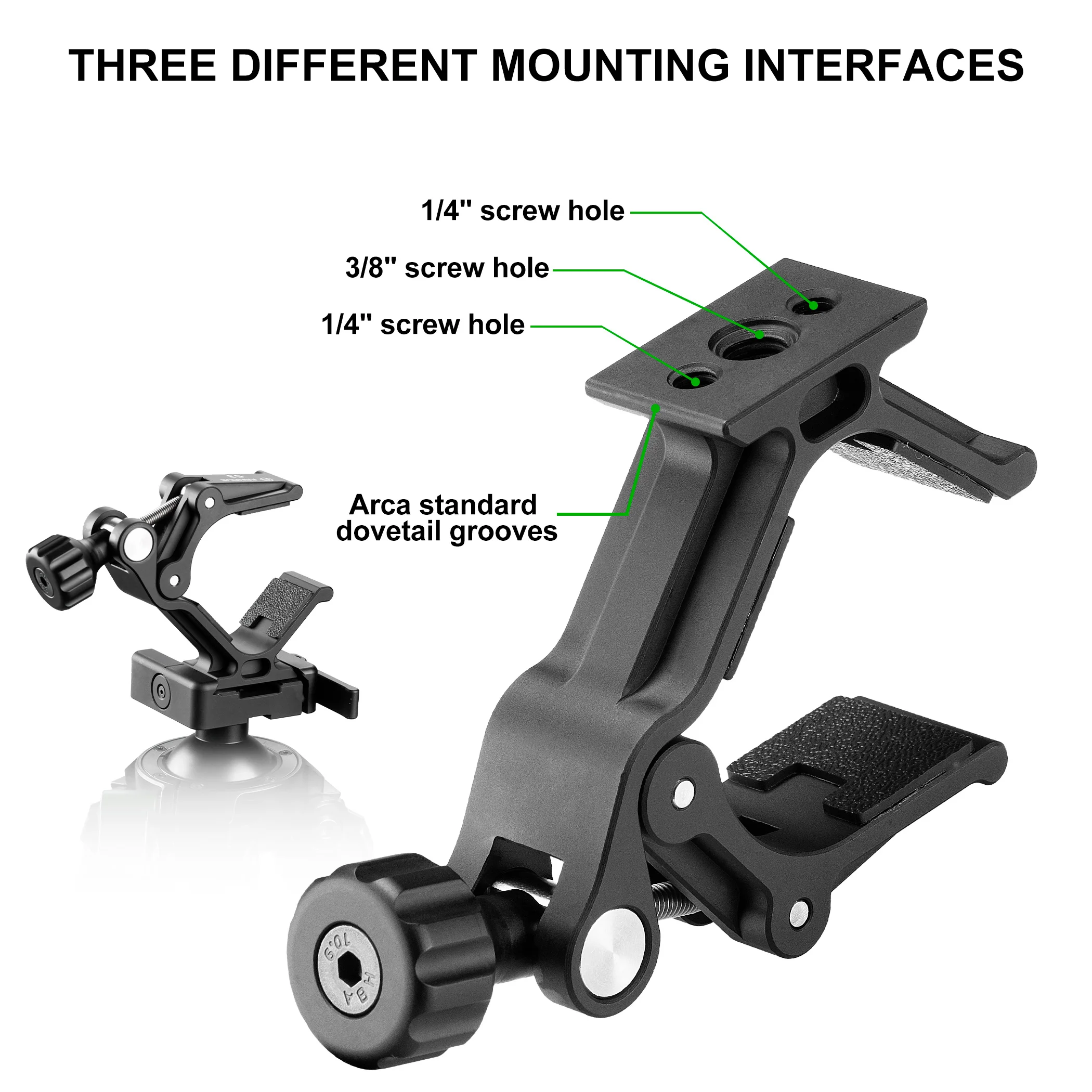 FANAUE Adattatore per montaggio su treppiede binoculare compatibile con telescopio da 26-64 mm di diametro con vite da 1/4\