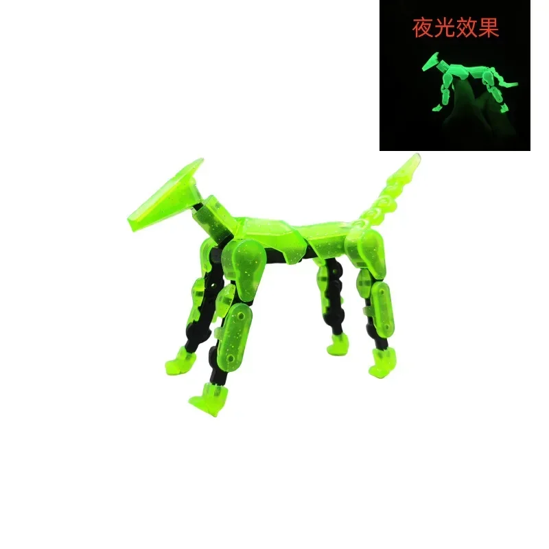 DIY Luminous T13 Multi-Jointed Movable Shapeshift Robot 3D Printed Mannequin Lucky robot and dog Action Figures Toys kids Gifts