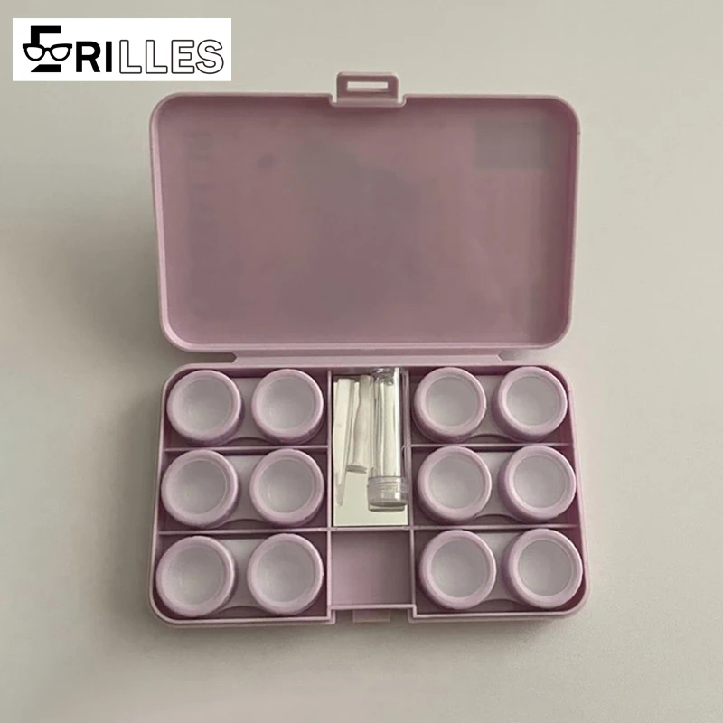 Kreativer Kontaktlinsenbehälter im Schmetterlingsstil, tragbare Beauty-Schüler-Augenlinsenbox mit Spiegel und Pinzette