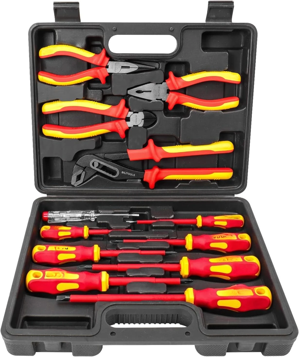 

Набор изолированных отверток и плоскогубцев, электрические инструменты 1000 В для электрика с магнитным шлицем Phillips-бесплатная доставка