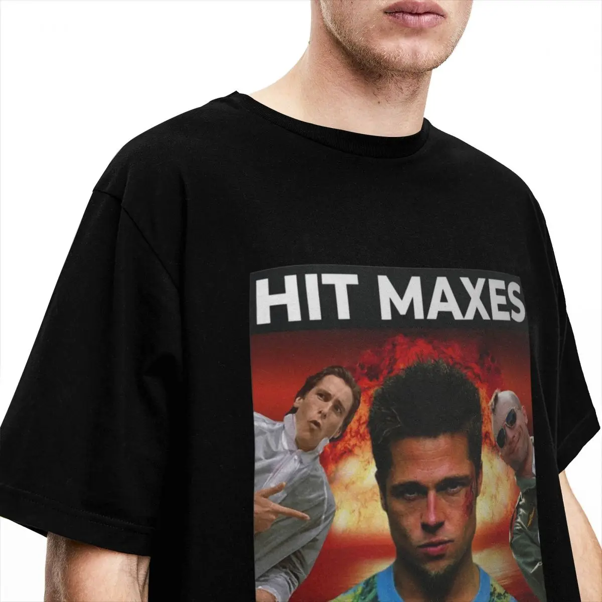 Vintage Fight Club Movie T-Shirt Men Crewneck 100% Cotton T Shirt Hit Maxes Evade Taxes Short Sleeve Tee Shirt