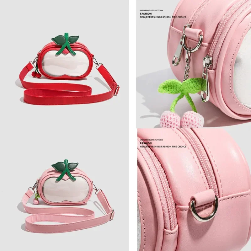 

Women’s Handbag Cherry Fruit Itabag Tote Bag Girls Sweet Y2K Aesthetic High Capacity Round Kawaii Shoulder Crossbody Itabag New