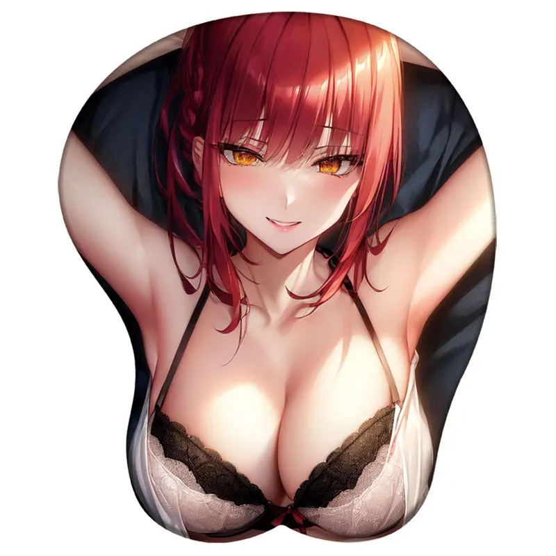 Anime Makima 3D Silicone Mousepad Chainsaw Man Power Reze Kobeni Himeno 3D Wristband Mouse Pad Hentai 3D Wrist Rest Mouse Mat