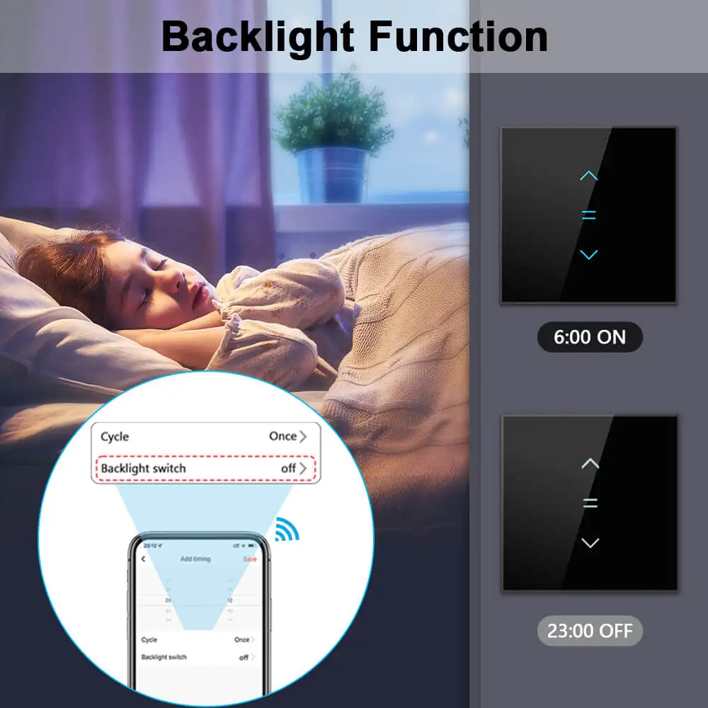 LoraTap Tuya Smart Life WiFi curtain & blind switch — motorized roller shutter control with Alexa/Google voice support 3