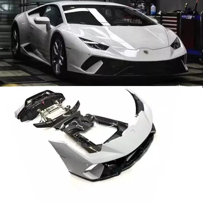 Forged Carbon Fiber Front Rear Bumper Exhaust Spoiler Bodykit For Lamborghini Huracan EVO Spyder Performante Style Full Kit