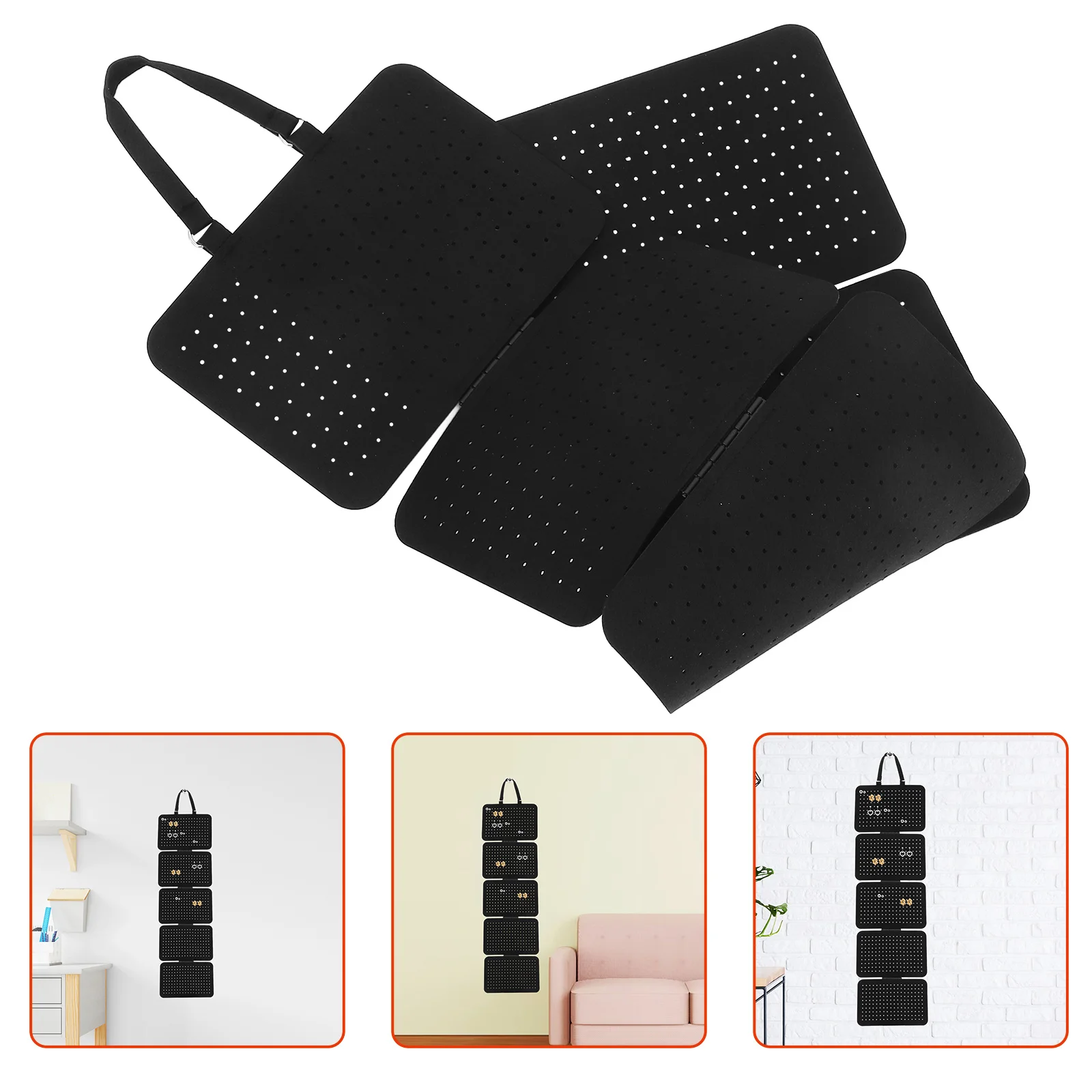 

1 Set Felt Jewelry Display Board For Necklaces Earrings Pins Brooches Wall Mounted Organizer Detachable Hanging Storage For Home