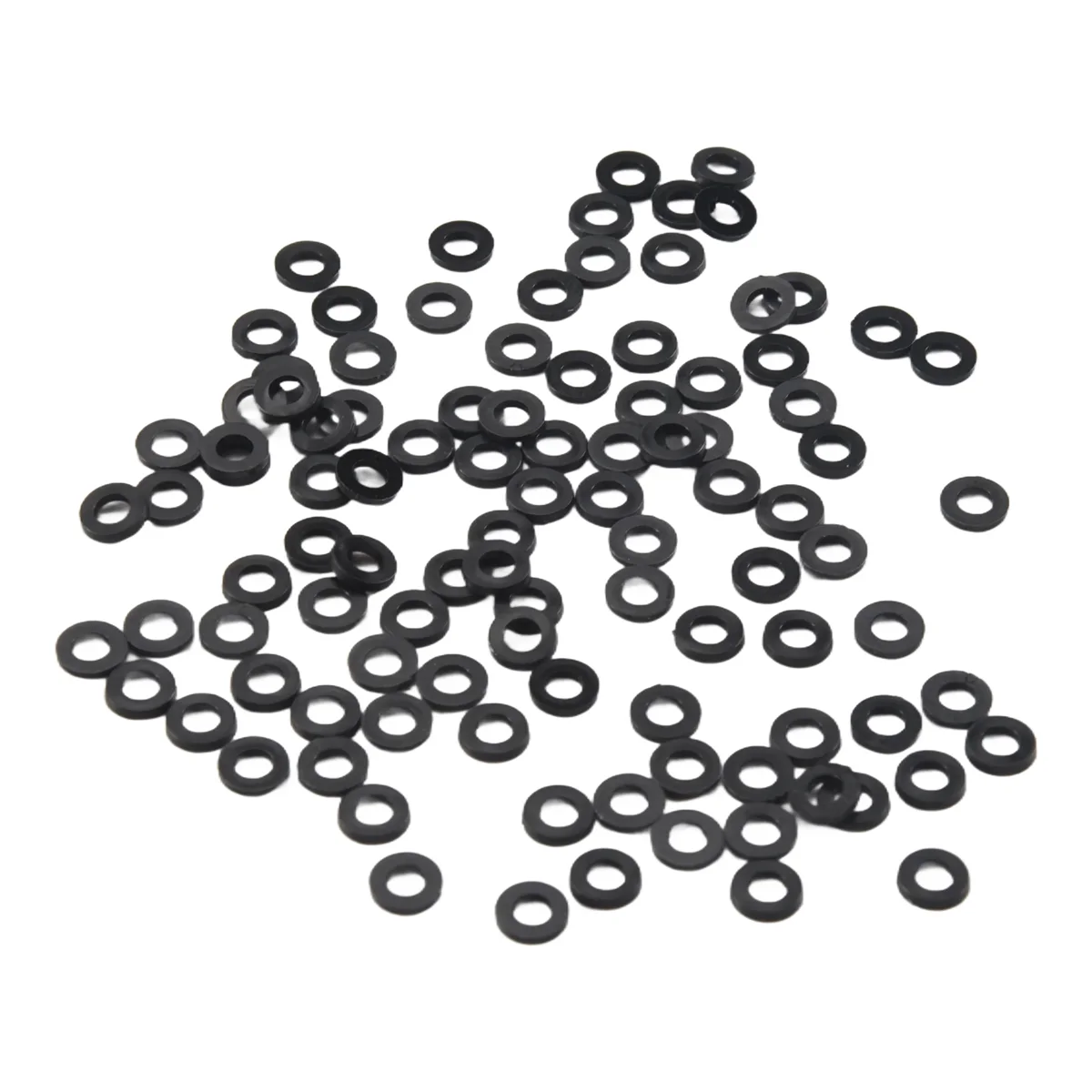 M3 x 6mm x 1mm Nylon Flat Insulating Washers Gaskets Spacers Black 200PCS