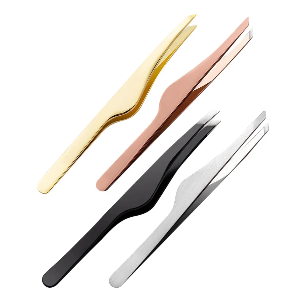 Pincettes pour extensions de cils, outils de toilettage des sourcils, applicateur de cils, fournitures, 4 pièces