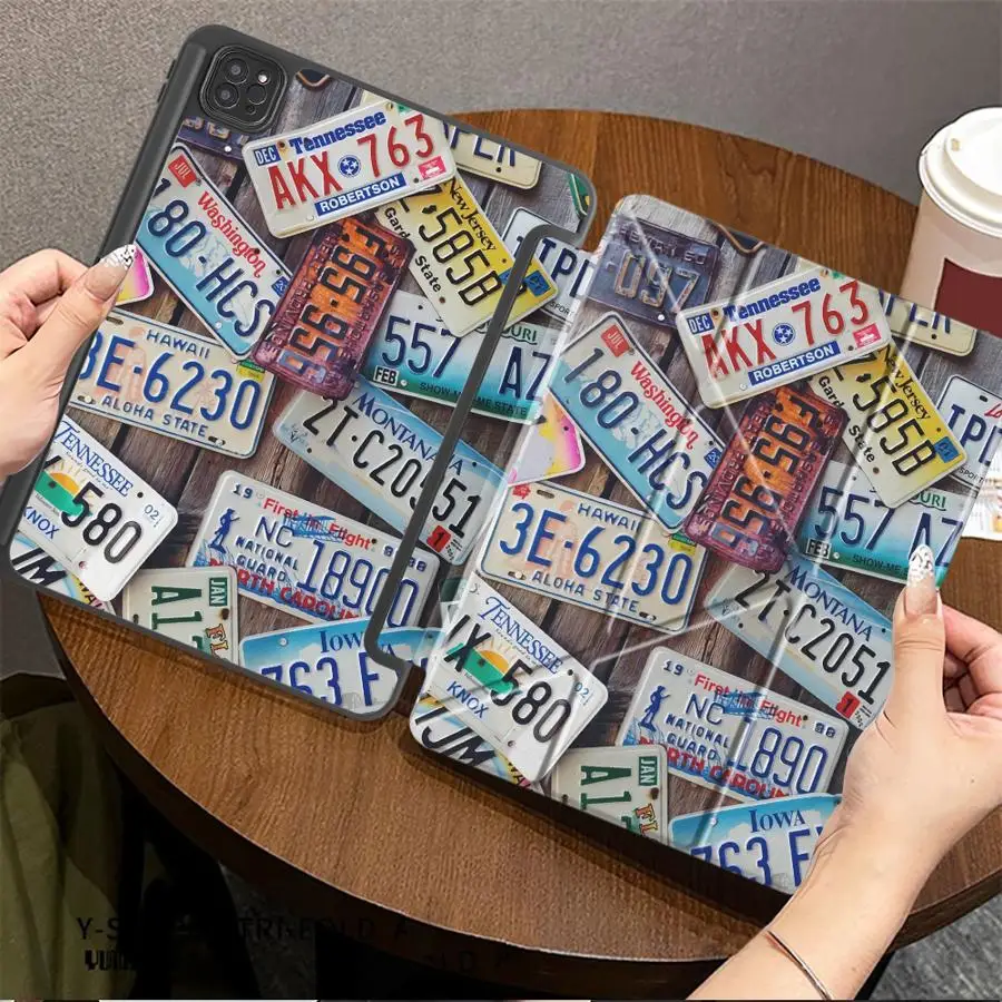 

Holder Cover Tablet Case For iPad Pro 11th 10th 9th 8th 7th 12.9inch Mini 6 7 Pro 2025 Air 4 5 M3 M2 1 2 M4 11inch Retro License