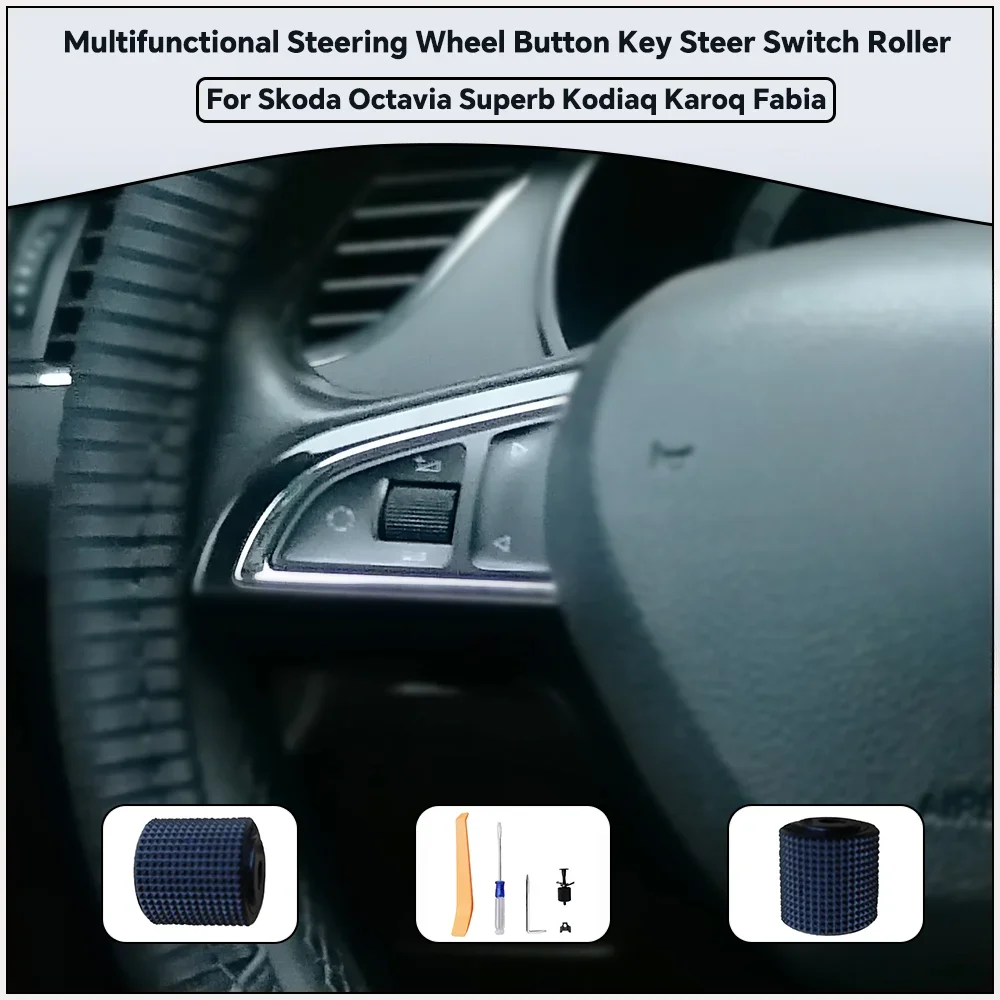 Steering Wheel Button Multifunctional Volume Key Switch Roller for Skoda Superb III Octavia A7 Karoq Kodiaq Fabia Scala Rapid