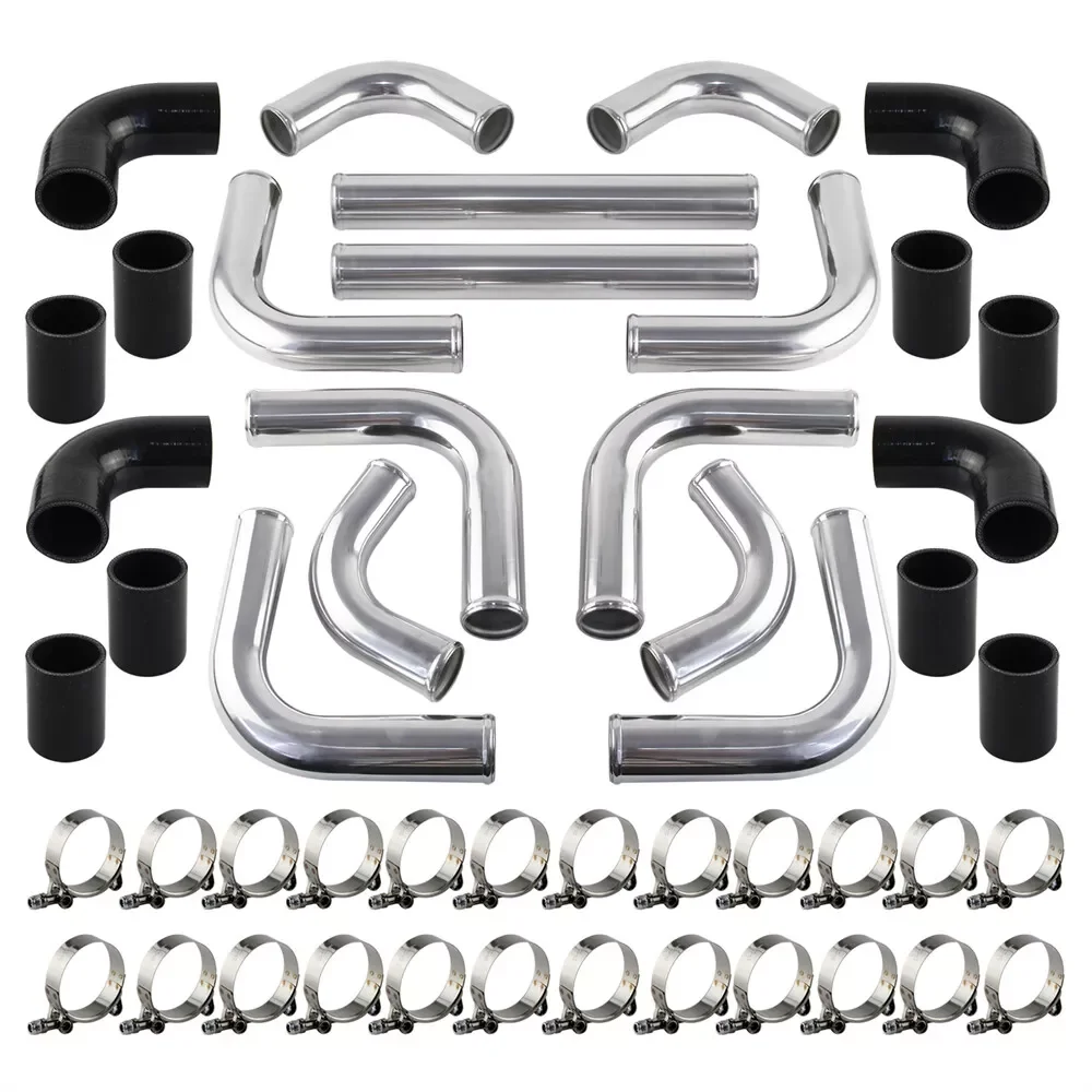 12pcs Universal Aluminum Intercooler Piping Kits 2.5