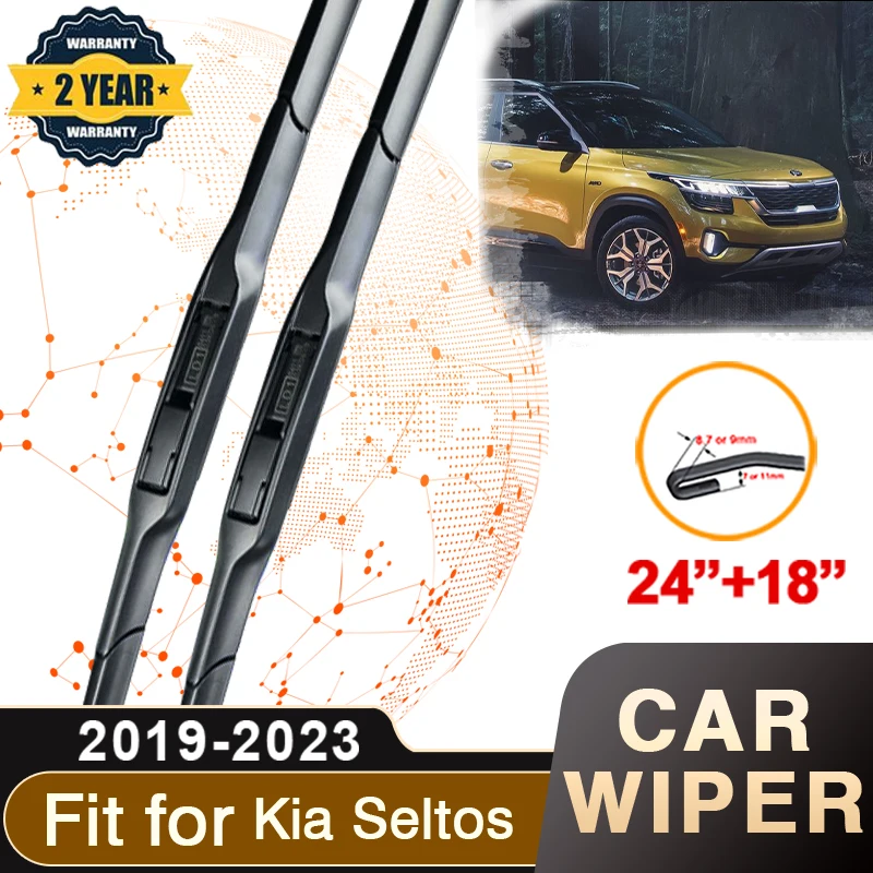 for Kia Seltos 2019 2020 2021 2022 2023 Car Windshield Wipers Hybrid Blade Wiper Blades Car Window Brushes U-type Accessories