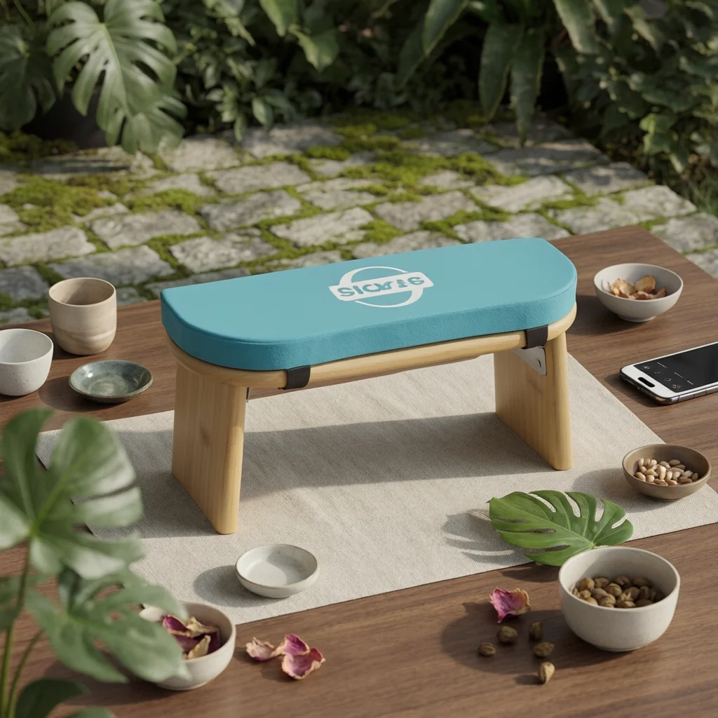 Tabouret de méditation en bambou, banc de méditation, tabouret de pleine conscience, mobilier minimaliste robuste pour les meditateurs, pratique à domicile