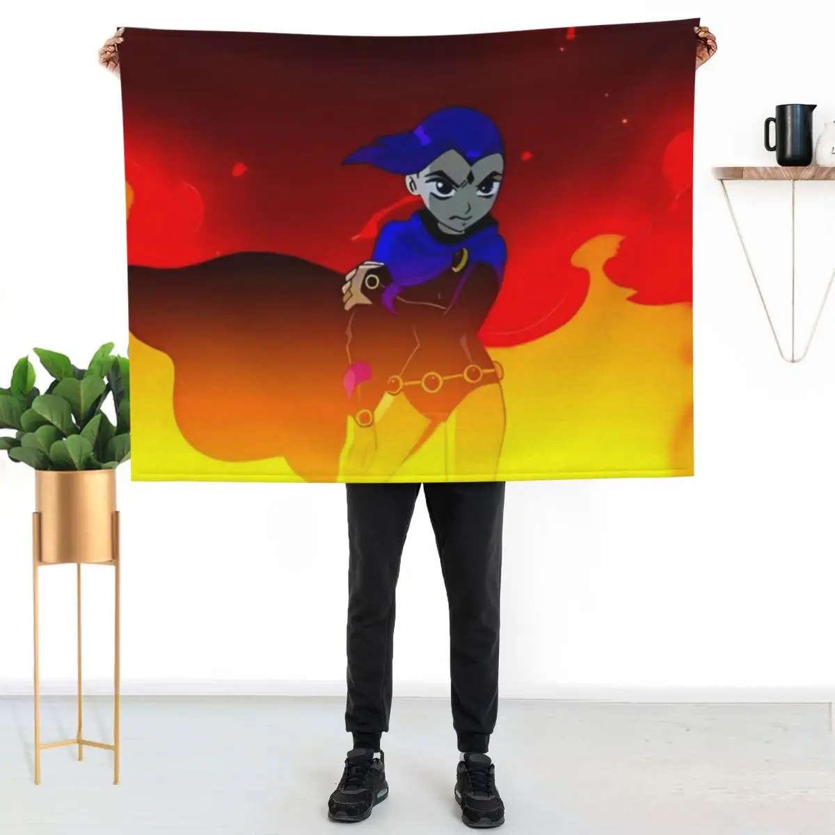 IN THE FIRE RAVEN Throw Blanket Cozy Home Blanket Gift for Christmas Holiday