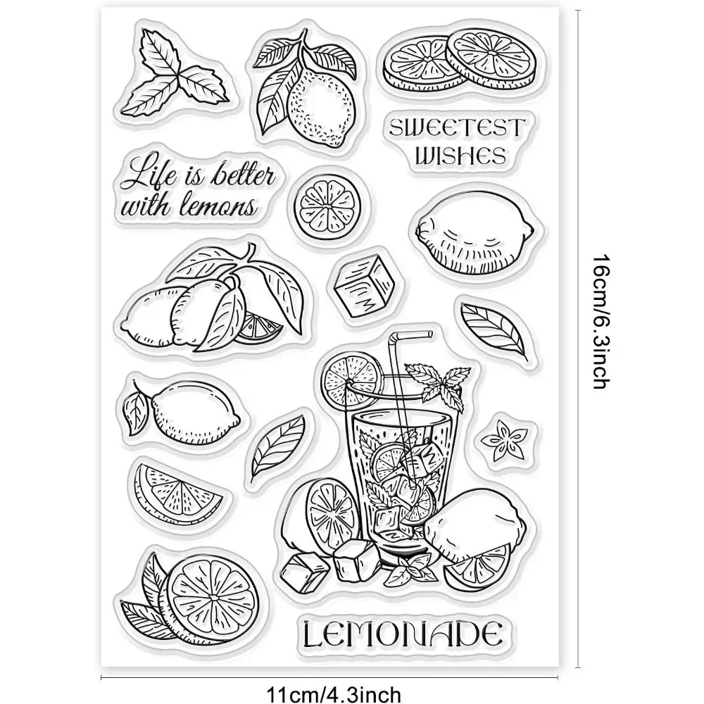 Sweet Lemon Clear Stamps Transparent Silicone Stamp for Card Making Decoration and DIY Scrapbooking