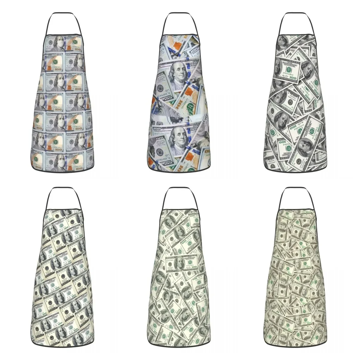 Masked Franklin 100 US Dollar Bill Apron Kitchen Chef Cooking Baking Bib Women Men Funny Banknotes Tablier Cuisine for Painting